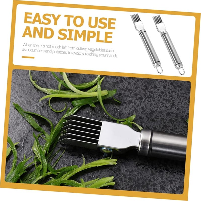 2Pcs Green Onion Slicer Vegetable Peeler Kitchen Tool For Onions Herbs Chopper - Image 3